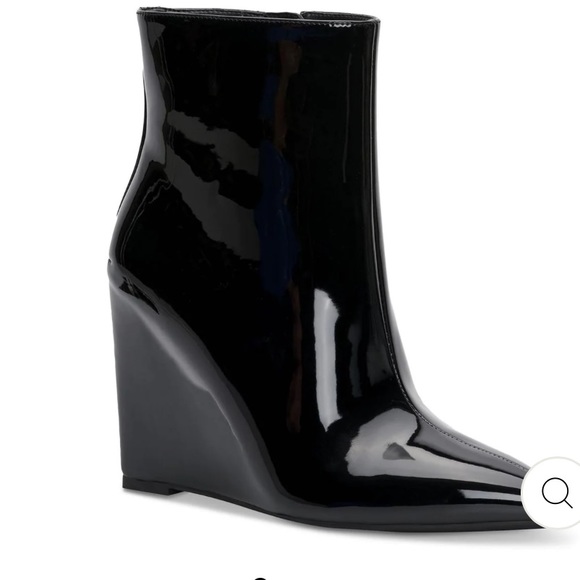 INC International Concepts Shoes - INC AZAH WOMENS PATENT LEATHER POINTED TOE ANKLE BOOTS SIZE 11